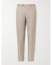 Canali - Kei Slim-fit Tapered Linen And Silk-blend Suit Trousers - Lyst