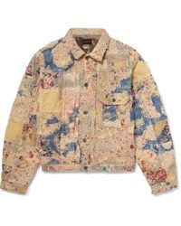 Kapital - Boro Distressed Patchwork Cotton And Linen-Blend Jacket - Lyst
