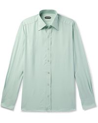 Tom Ford - Slim-fit Cutaway-collar Silk-poplin Shirt - Lyst