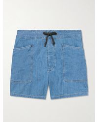 RRL - Caldwell Straight-leg Cotton And Linen-blend Chambray Shorts - Lyst