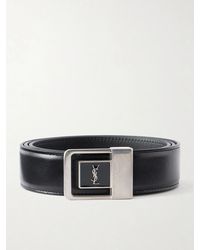 Saint Laurent - 3cm Logo-embellished Leather Belt - Lyst