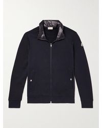Moncler - Hooded Logo-appliquéd Cotton-jersey Zip-up Sweatshirt - Lyst