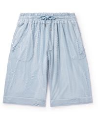 Dries Van Noten - Wide-leg Cotton-blend Mesh Drawstring Shorts - Lyst