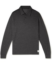 Visvim Sport Weller Logo-appliquéd Wool-blend Jersey Polo Shirt - Gray
