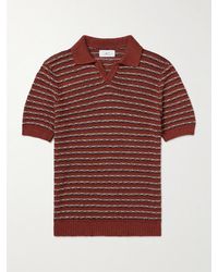 MR P. - Textured Linen And Cotton-blend Polo Shirt - Lyst