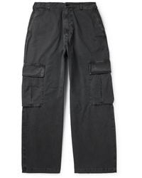 Acne Studios - Wide-Leg Logo-Embroidered Cotton-Ripstop Cargo Trousers - Lyst