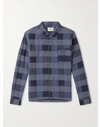 Folk - Patch Checked Cotton-Blend Shirt - Lyst
