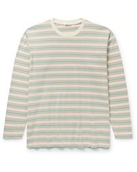 AURALEE - Striped Cotton-Jersey T-Shirt - Lyst