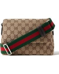 Gucci - Neo Original Leather-Trimmed Monogrammed Canvas Messenger Bag - Lyst