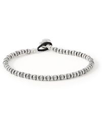 Mikia - Silver Hematite Beaded Bracelet - Lyst