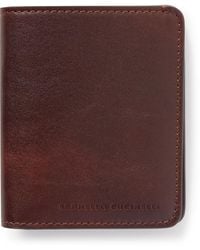 Brunello Cucinelli - Logo-Debossed Leather Bifold Cardholder - Lyst
