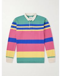 Drake's - Striped Cotton-Jersey Polo Shirt - Lyst