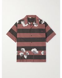 Loewe - Paula's Ibiza Convertible-Collar Striped Printed Cotton And Silk-Blend Poplin Shirt - Lyst