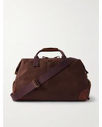 Bennett Winch - Weekender Leather-Trimmed Cotton-Canvas Holdall - Lyst
