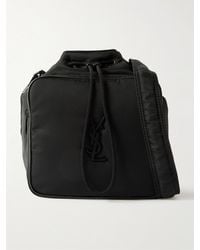 Saint Laurent - Niki Small Logo-appliquéd Leather-trimmed Shell Bucket Bag - Lyst
