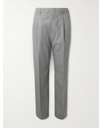 Brunello Cucinelli - Tapered Pleated Wool Trousers - Lyst