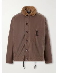 Barbour - Macklow Plush-Trimmed Waxed-Cotton Jacket - Lyst