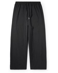 Loewe - Paula's Ibiza Straight-leg Cropped Cotton-blend Drawstring Trousers - Lyst