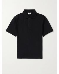Saint Laurent - Logo-embroidered Cotton-blend Piqué Polo Shirt - Lyst