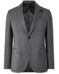 Lardini - Virgin Wool-Blend Herringbone Suit Jacket - Lyst