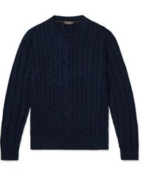 Loro Piana - Slim-fit Cable-knit Cotton Sweater - Lyst