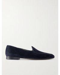 Manolo Blahnik - Modena Loafers aus Veloursleder mit Lederbesatz - Lyst