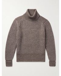 Loro Piana - Ribbed Cotton, Yak And Virgin Wool-Blend Rollneck Sweater - Lyst