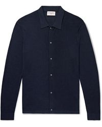 Officine Generale - Brent Slim-Fit Lyocell And Wool-Blend Cardigan - Lyst
