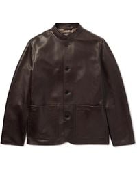 dunhill - Nehru-Collar Leather Driving Jacket - Lyst