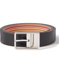 Paul Smith - Reversible Striped Leather Belt - Lyst