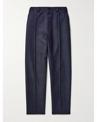 Blue Blue Japan - Straight-leg Pleated Wool Trousers - Lyst