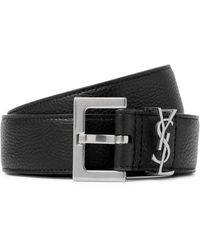 Saint Laurent - 3cm Full-grain Leather Belt - Lyst