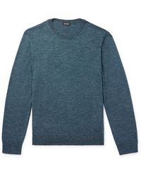 ZEGNA - Mulberry Silk, Cashmere And Linen-Blend Sweater - Lyst