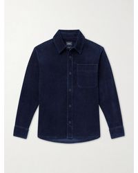 A.P.C. - Basile Logo-embroidered Cotton-corduroy Shirt - Lyst