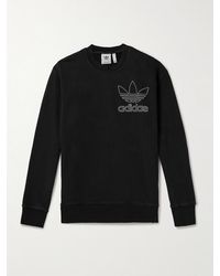 adidas Originals - Logo-embroidered Cotton-jersey Sweatshirt - Lyst