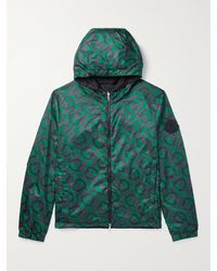 moncler blue alshat hooded shell jacket