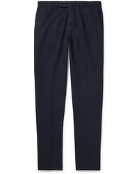 Boglioli - Tapered Cotton And Linen-blend Twill Suit Trousers - Lyst