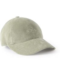 A.P.C. - Charlie Logo-embroidered Wool-blend Corduroy Baseball Cap - Lyst