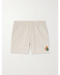 Portuguese Flannel - Spring Straight-leg Embroidered Linen And Cotton-blend Shorts - Lyst