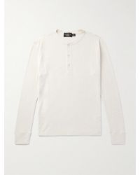 RRL - Slim-Fit Waffle-Knit Cotton Henley T-Shirt - Lyst