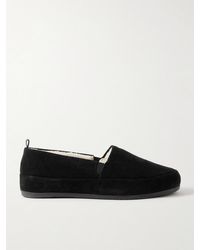 Mulo - Shearling-Lined Suede Loafers - Lyst