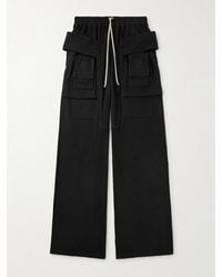 Rick Owens - Creatch weit geschnittene Cargohose aus gebürstetem Baumwoll-Jersey mit Kordelzugbund - Lyst