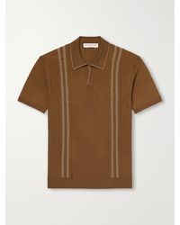 Orlebar Brown - Horton Striped Silk And Organic Cotton-Blend Polo Shirt - Lyst