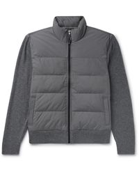 James Perse - Quilted Nylon-panelled Wool And Cashmere-blend Down Jacket - Lyst
