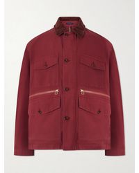Drake's - Corduroy-Trimmed Cotton Jacket - Lyst