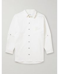 Off-White c/o Virgil Abloh - 90s Oversized Logo-embroidered Convertible Denim Shirt - Lyst