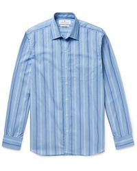 Turnbull & Asser Striped Cotton-poplin Shirt - Blue