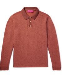 The Elder Statesman - Cashmere And Cotton-blend Polo Shirt - Lyst