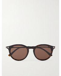 Tom Ford - Olivier-02 Round-Frame Tortoiseshell Acetate Sunglasses - Lyst