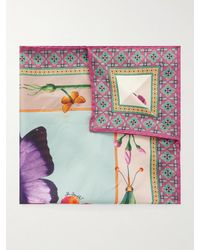 La DoubleJ - Printed Silk Pocket Square - Lyst
